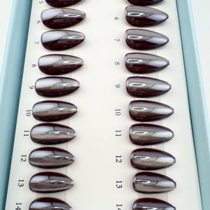 Mocha Cat Eye Press On Nails: Short Almond Acrylic, Reusable Luxury