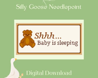 Needlepoint canvas DIGITAL PATTERN Baby Sign design