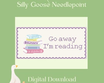 Needlepoint canvas DIGITAL PATTERN Reading Sign design