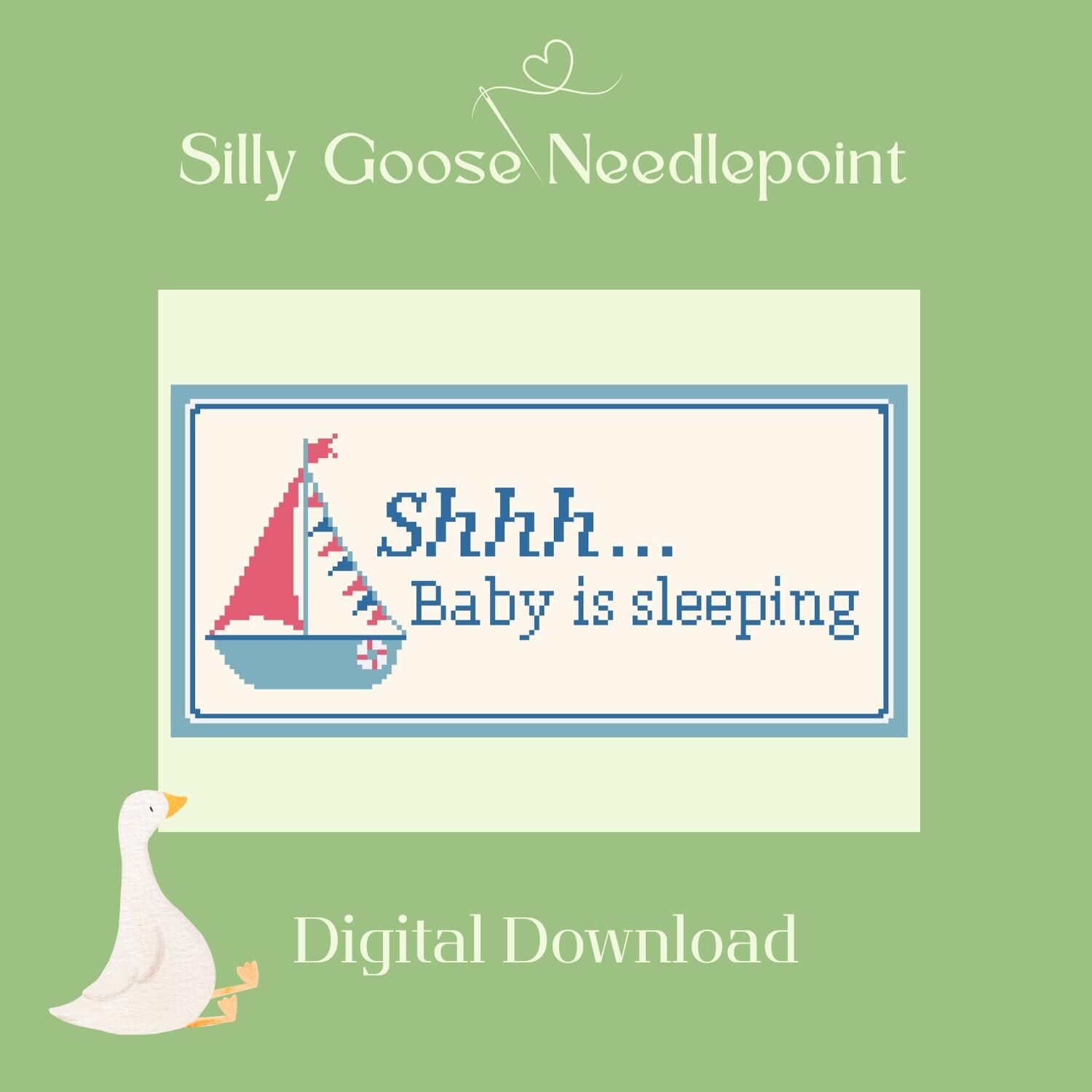 Needlepoint canvas DIGITAL PATTERN Baby Door design