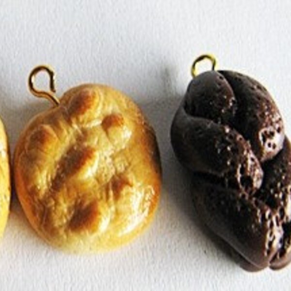 Realistic cute mini bread charm set A (4 pcs)