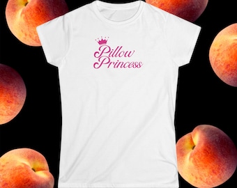 Y2K Pillow Princess Women&#39;s Tee, Soft Cotton Baby Tee, Not Cropped, 2000&#39;s style, Lesbian Bisexual Style, Graphic T-Shirt, WLW Outfit