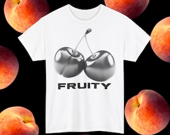 Fruity Cherry Tee, Fruity Gay Pride T-Shirt, Lesbian Bisexual Subtle Pride Top, Graphic Cool Tee, Cherries Fruity Shirt, Summer Shirt Cherry