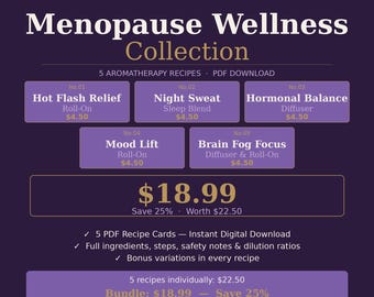 Pakiet Wellness w okresie menopauzy • 5 przepisów aromaterapeutycznych • Uderzenia gorąca, sen, nastrój, koncentracja, pobierz plik PDF