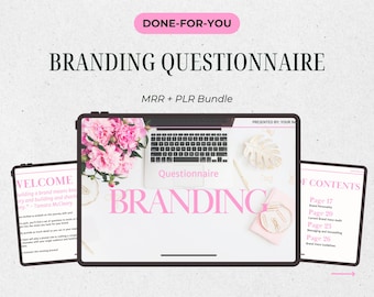 Branding Questionnaire Workbook: Resellable Brand Strategy Guide (DFY Digital Download, MRR)