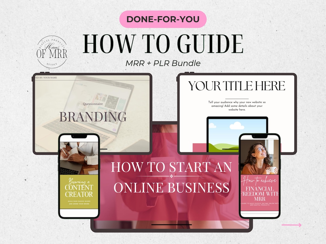 How to Guide MRR + PLR Bundle, Passive Income Digital Products, Master ...
