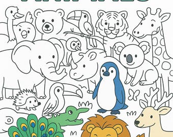 Zoo Animals Coloring Book (Digital PDF, 25 Pages)