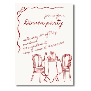 Whimsical Dinner Party Invitation | Editable Canva Template