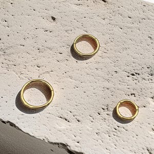 14K Solid Gold Hoop Piercing Set – 3 Sizes (8mm, 10mm, 12mm), 18G 1mm Thick, Real Gold Nose, Cartilage, Tragus, Helix Hoops