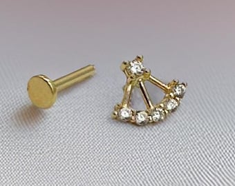 Bayar Gold製 14Kソリッドゴールド クレセントトラガスピアス／ミニマ