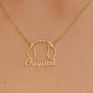 Personalized Dog Ear Necklace: Custom Name Pet Memorial Jewelry