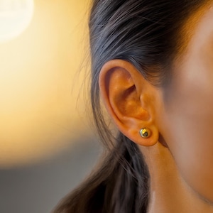 14K Solid Gold Ball Stud Earrings | Solid Gold Earrings in 4 Sizes | Minimalist Gold Studs for Everyday