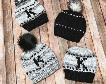 The Kooples Black and White Knit Pom-Pom Hat Karl Lagerfeld Paris Women main image 2