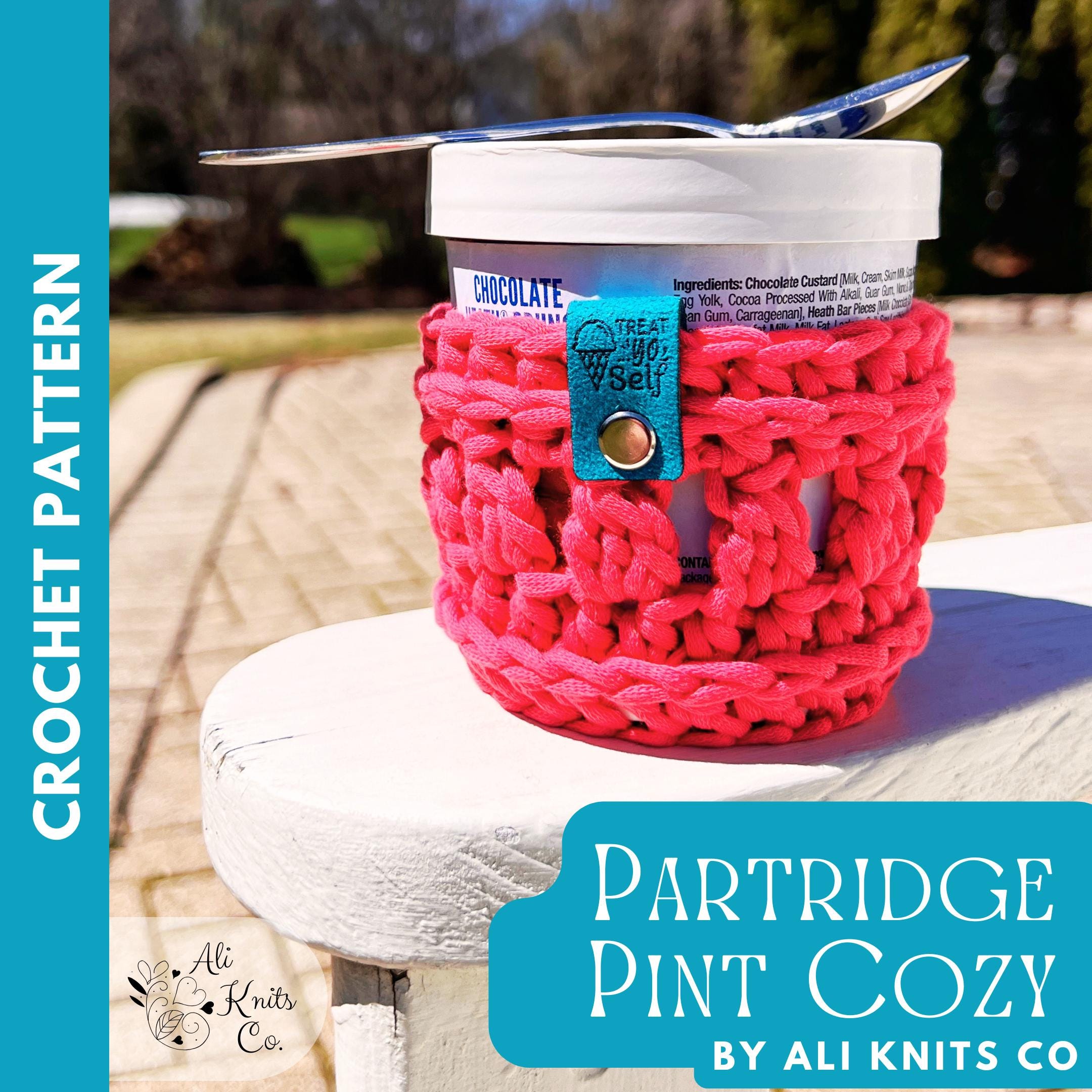 Partridge Pint Cozy Pattern, Ice Cream Sorbet Cozy Crochet Pattern, Ice Cream Sleeve, Cold Pint Cozy, Ice Cream Lover Gift, Gift for Mom