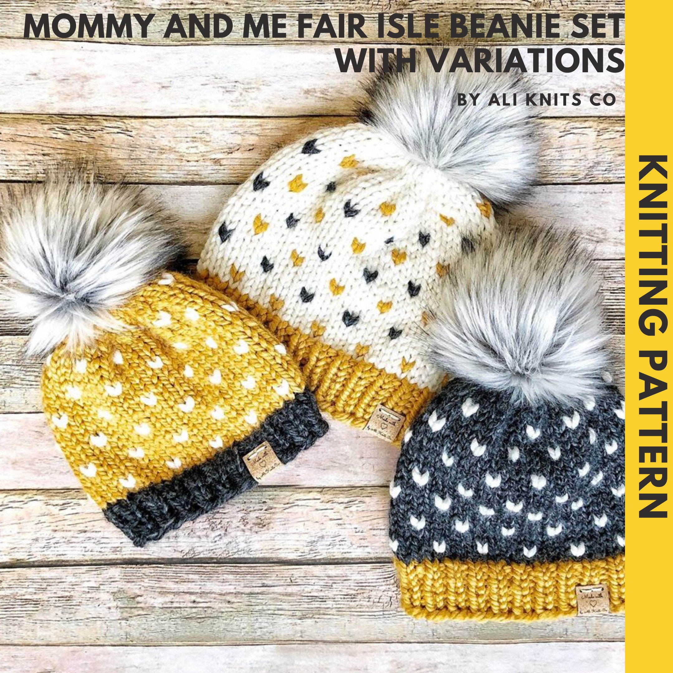 Isle Beanie Set Knitting Pattern Easy 