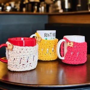 Farm Themed Mug Cozy: Button Partridge Coffee Cup Sleeve