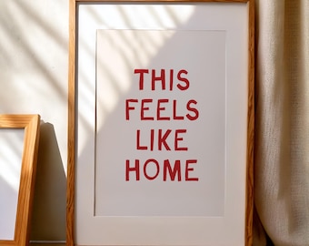 Lámina decorativa "Esto se siente como en casa", ideal para el porche, pasillo, cocina o dormitorio.