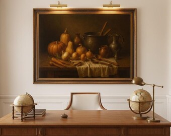 Chardin Style Still Life Print, Autumn Harvest Decor (Digital Download)