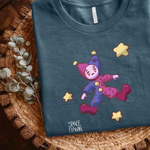 Retro Space Clown T-Shirt, Cosmic Clowncore Design, Soft Cotton Tee