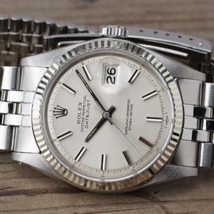Vintage ROLEX DateJust 1601 SS 36mm cal.1570 Jubilee c1973 #1446 With Box & Paper