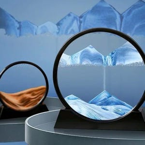 Moving Sand Art Picture: Round Glass Deep Sea Sandscape