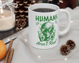 Alien Ceramic Mug – Funny Sci-Fi Gift, Unique Drinkware
