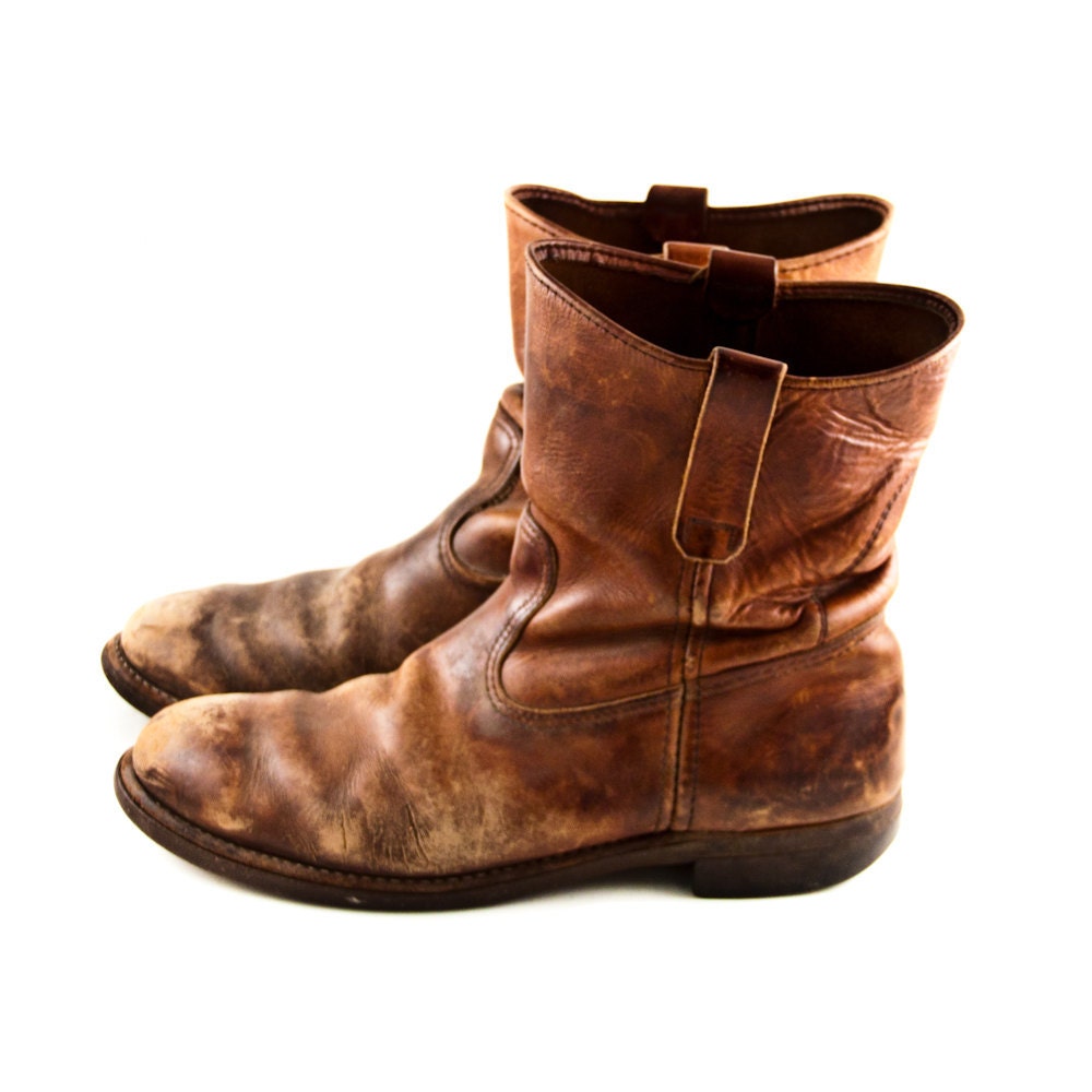 Vintage Leather Boots Men's Rustic 