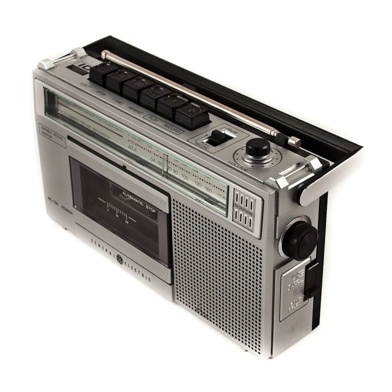 ON SALE Vintage Cassette Tape Player Recorder Radio Geek Chic image 3