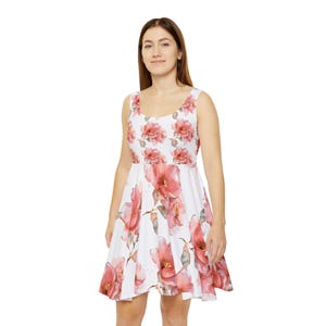 Floral Women&#39;s Skater Dress - Elegant Summer Outfit