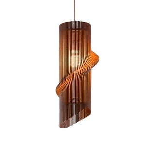 Contemporary Sustainable Wood Lamp Shade - Asymmetrical Glow
