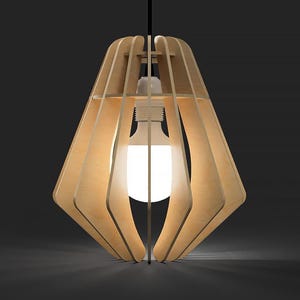 Modern Sustainable Wood Lamp Shade - Sleek Design
