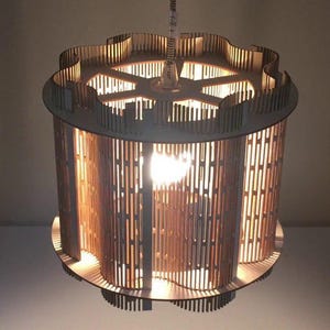 Elegant Sustainable Wood Lamp Shade - Ripple Effect