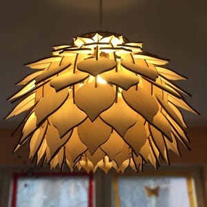 Zen Natural Wood Lamp Shade - Pine Cone Glow
