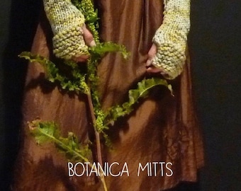 Botanica Mitts Knitting PATTERN - super-easy to knit chunky wrist warmers, lots of creative options, also seen in Outlander (PDF)
