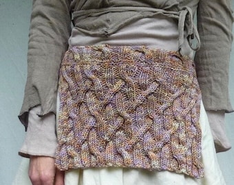 Ancestors Apron Knitting PATTERN, use your favourite yarn, easy, relaxing knit, lovely cable texture, lagen look, faerie knit (PDF)