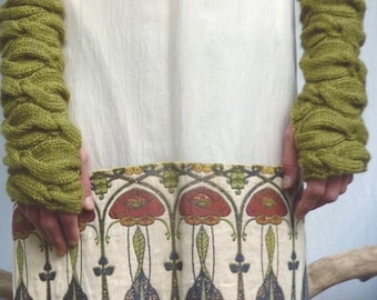 Sweetheart Warmers Knitting Pattern - use any DK yarn, easy cable pattern, abundant texture, easy to knit (PDF)