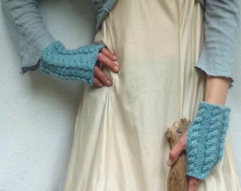 Muse Mitts Knitting PATTERN - wrist warmers, swirls of woollen wonder, easy fingerless mitts knitting for winter (PDF)