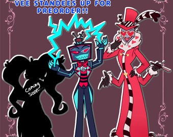 Hazbin Hotel the Vees Poster - Vox, Velvette & Valentino (8x10