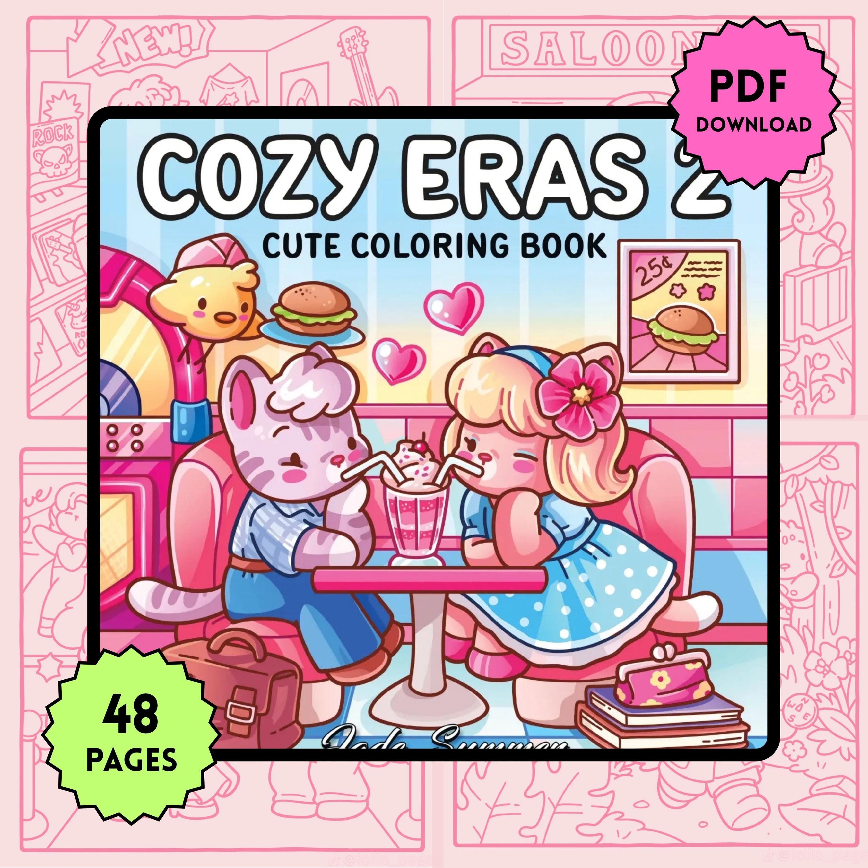 Cozy Eras 2 Digital Coloring Book – 20+ Cute & Cozy A4 Pages, Instant Download for Relaxation