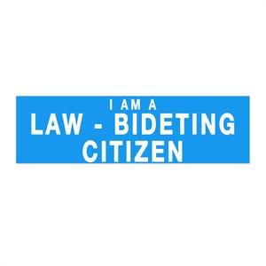 Funny Bidet Sticker | I Am a Law-Bideting Citizen | Weird Meme Bumper Decal, 3x11&quot; Vinyl
