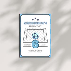 Soccer Birthday Invitation: Editable Sport Theme Party (Digital Download)