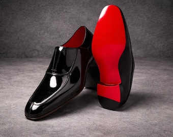 Christian Louboutin Men's Black Leather Dress Shoes | Red Sole Luxury Formal Footwear