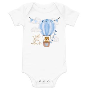 Bear is in the Air Baby Bodysuit | Cute Baby Onesie | Baby Shower Gift | Newborn Clothes | Gender Neutral Baby Outfit