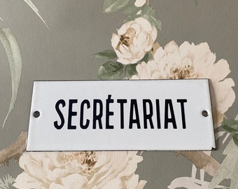 VINTAGE french metal enamel sign SÉCRETARIAT