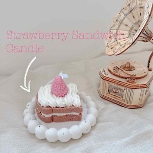 Strawberry Toasted Soy Wax Candle: Realistic Food Dessert Candle