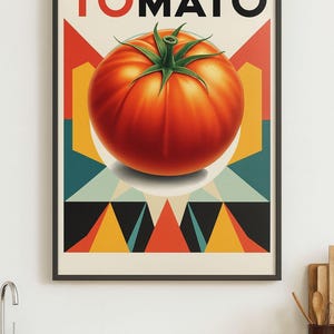 Set of 4 Tomato Prints Kitchen Wall Art Instant Download Digital Posters