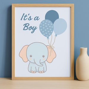 Es un niño, cuadros de pared, habitación de bebé, decoración de habitación de bebé, habitación infantil, cuadros digitales, cuadros de habitación infantil, cuadros con motivos, cuadro de elefante