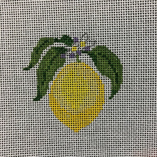 Hand Painted Needlepoint Canvas Lemon Ornament 3 Inches Etsy