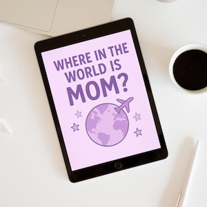 Waar in de wereld is mama? – Afdrukbare tracker voor militaire inzet van 10 pagina's voor kinderen, digitale download-pdf, Moederdag, militair kinderen