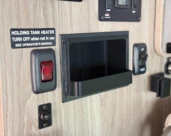 RV Wall Storage Cubby | Inset Shelf | fills xantrex 30 PWM mounting hole